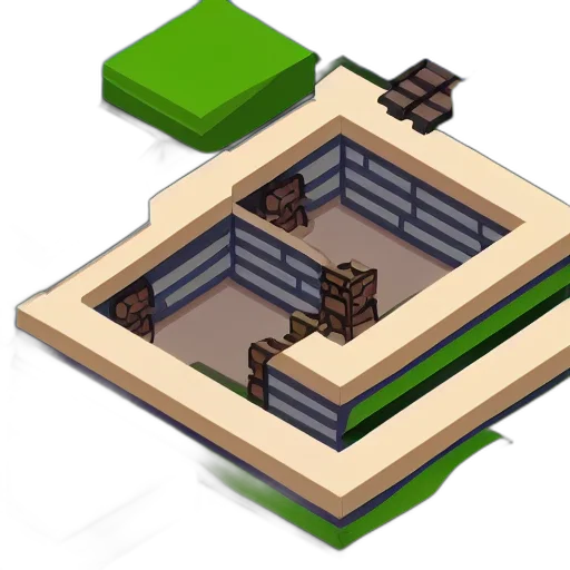 furniture, building, 3d render, pixel art transparent PNG cut-out