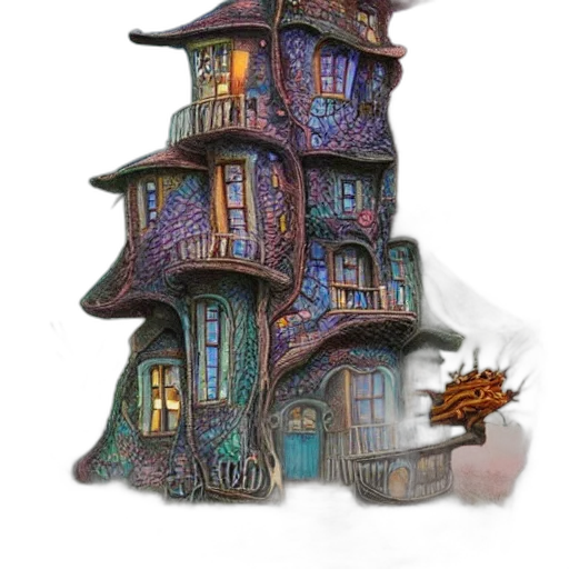building, concept art, fantasy art, 3d render transparent PNG cut-out