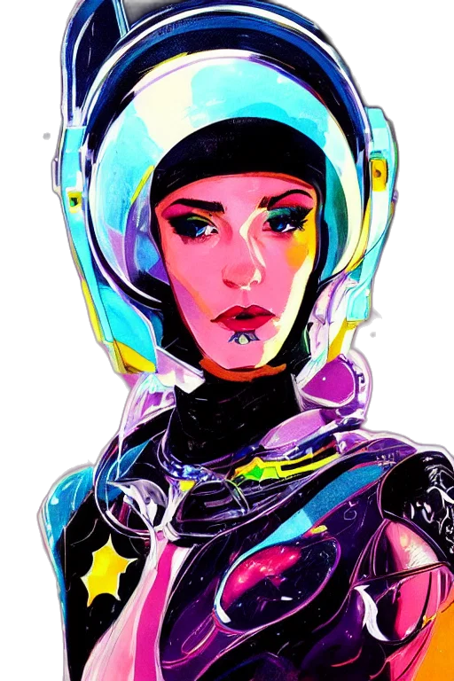 robot, face, mask, jacket, cyberpunk, concept art, comic book art, vaporwave transparent PNG cut-out