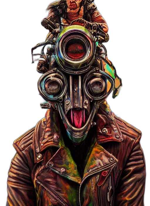 mask, robot, face, jacket transparent PNG cut-out