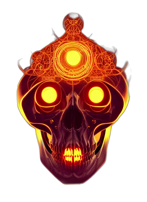 mask, face, staff, crown, concept art, fantasy art, pixel art, cyberpunk transparent PNG cut-out