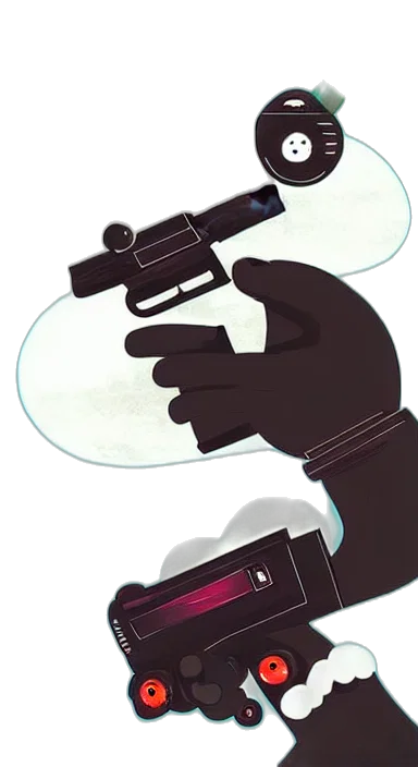 weapon, staff, robot, jewelry, concept art, cyberpunk, cartoon, comic book art transparent PNG cut-out