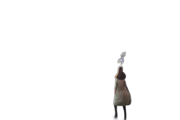 robot, dress, creature, staff transparent PNG cut-out