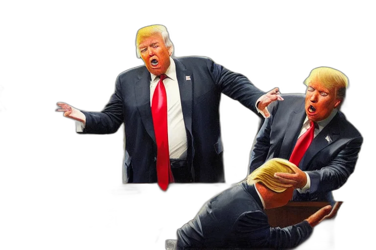 concept art, fire, portrait, donald transparent PNG cut-out