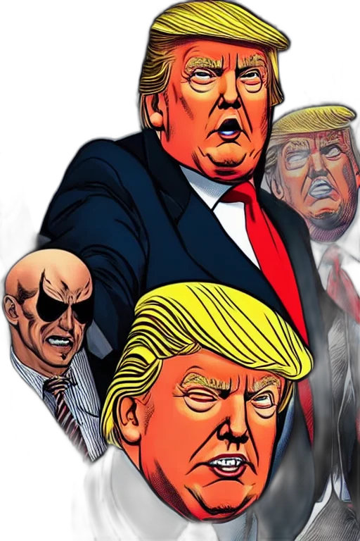 mask, comic book art, concept art, cartoon, donald, trump, kingpin, spiderman transparent PNG cut-out
