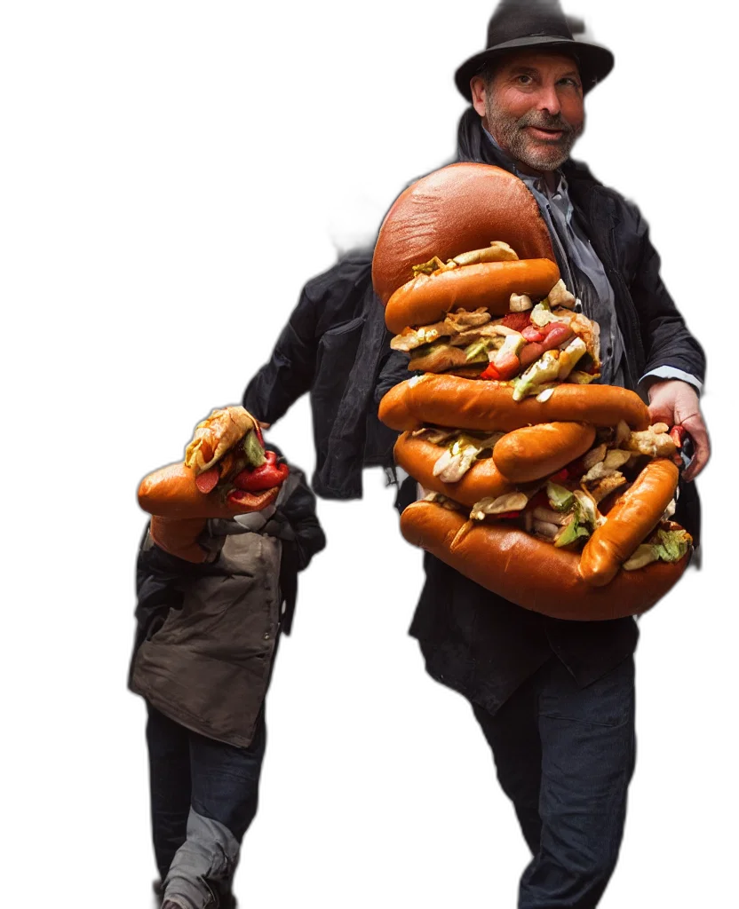 food, animal, jacket, creature, concept art, photorealistic, 3d render, closeup transparent PNG cut-out