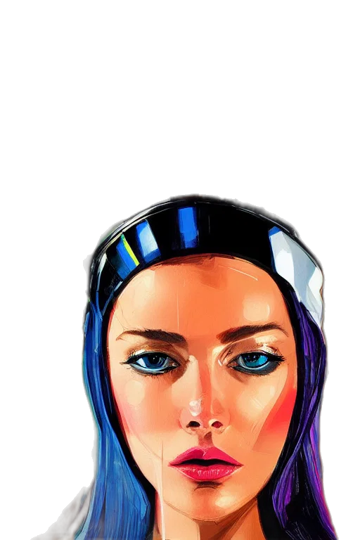 face, mask, robot, jewelry, comic book art, photorealistic, cartoon, concept art transparent PNG cut-out