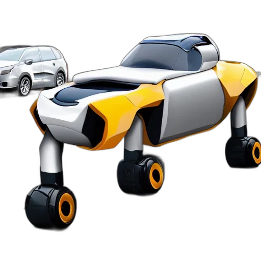 car, robot, 3d render, concept art transparent PNG cut-out