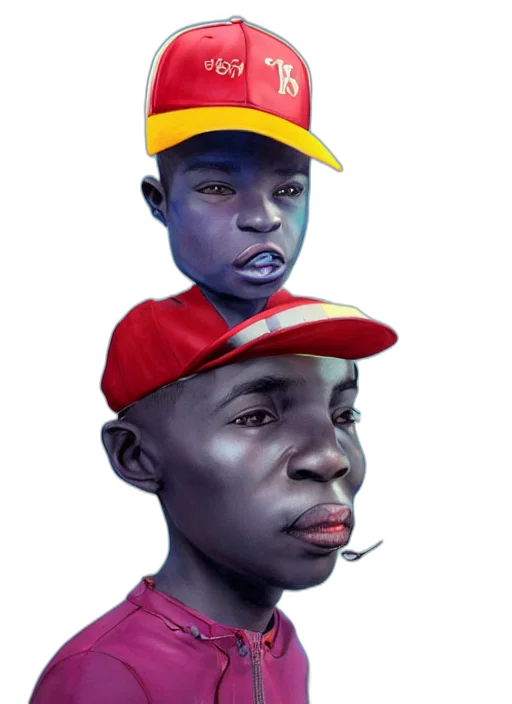 face, hat, concept art, photorealistic, comic book art, fantasy art, red, colorful transparent PNG cut-out
