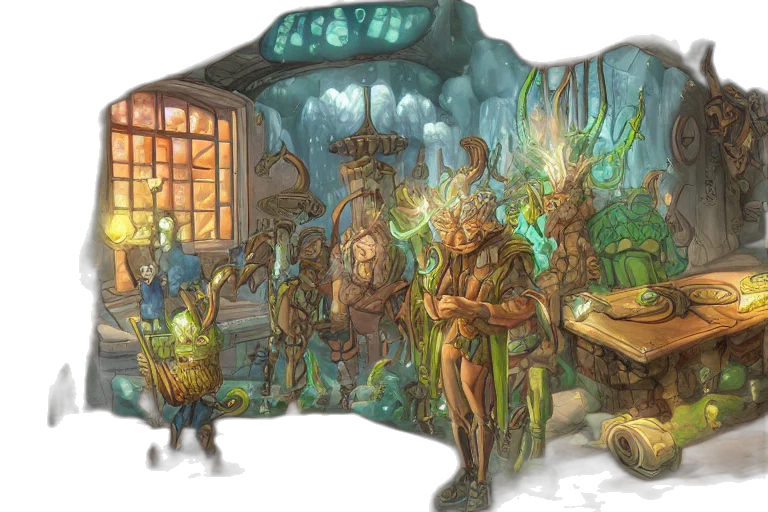 staff, concept art, fantasy art, comic book art, watercolor, underwater, forest, outer space transparent PNG cut-out