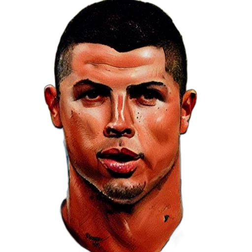 face, mask, photorealistic, cartoon, fantasy art, concept art, portrait, ronaldo transparent PNG cut-out