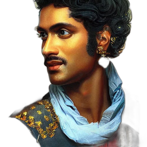 face, crown, staff, photorealistic transparent PNG cut-out