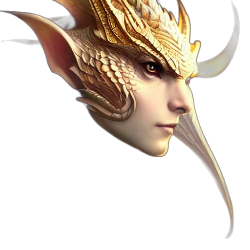 dragon, mask, hat, staff transparent PNG cut-out