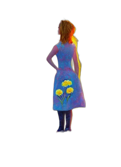 dress, flower, jacket, staff transparent PNG cut-out
