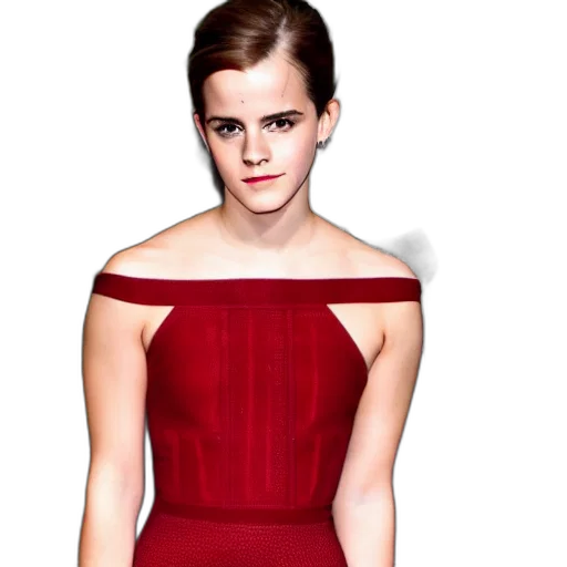 dress, face, red, emma transparent PNG cut-out