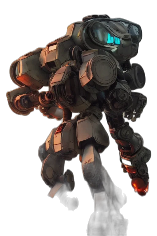 robot, weapon, concept art, cyberpunk transparent PNG cut-out