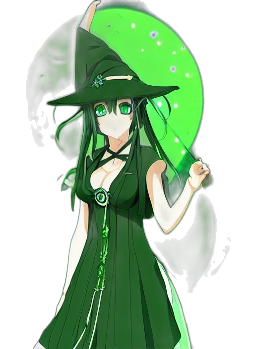 dress, staff, hat, weapon, pixel art, fantasy art, anime, concept art transparent PNG cut-out
