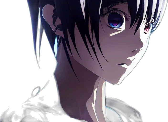 face, mask, creature, anime, photorealistic, cartoon, concept art, neon lights transparent PNG cut-out