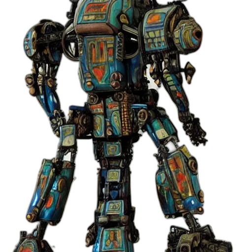 robot, weapon, concept art, 3d render transparent PNG cut-out