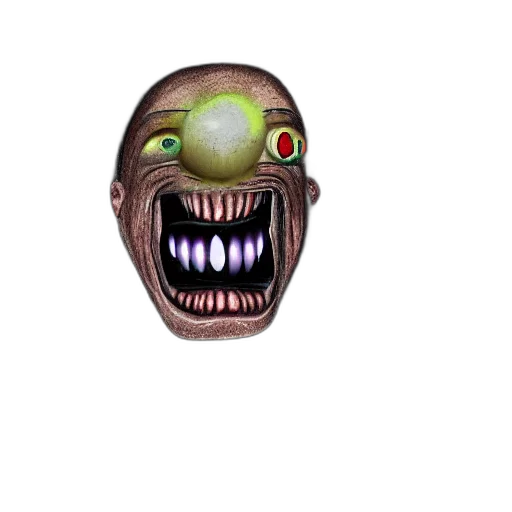 mask, face, creature, staff, concept art, 3d render, pixel art, photorealistic transparent PNG cut-out