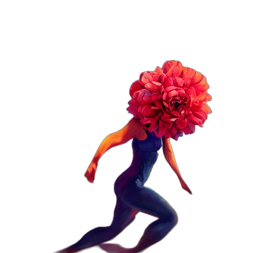 flower, creature, hair, crown, 3d render, concept art, pixel art, photorealistic transparent PNG cut-out