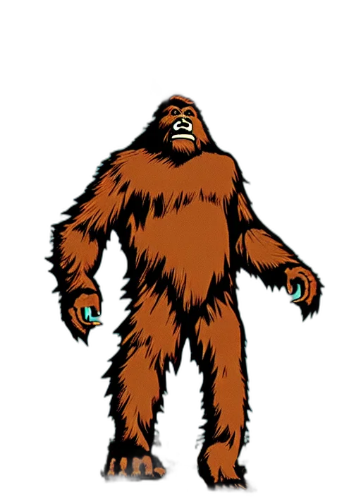 creature, animal, concept art, comic book art, cartoon, pixel art, bigfoot, retro transparent PNG cut-out
