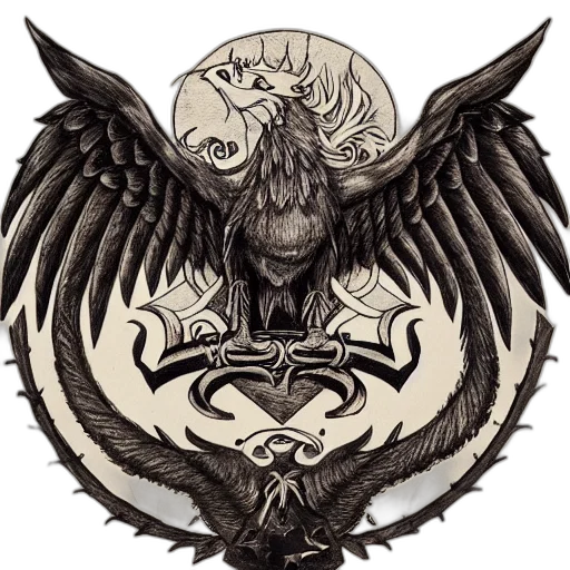 dragon, staff, crown, fantasy art transparent PNG cut-out
