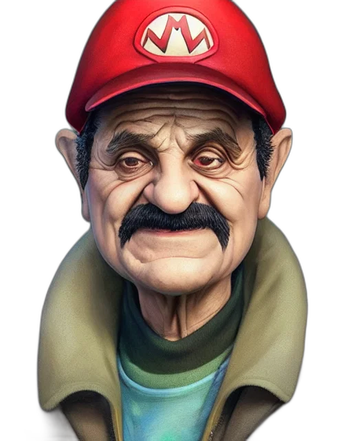 face, hat, mask, staff, concept art, 3d render, photorealistic, pixel art transparent PNG cut-out