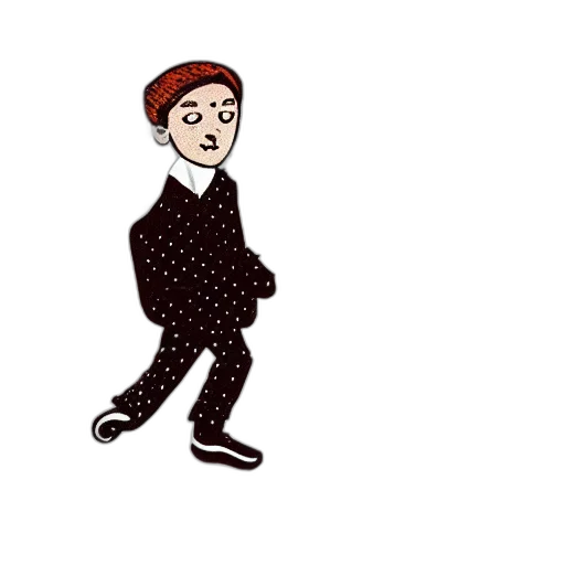 jacket, cartoon, pixel art, concept art, comic book art, book, illustration, french transparent PNG cut-out