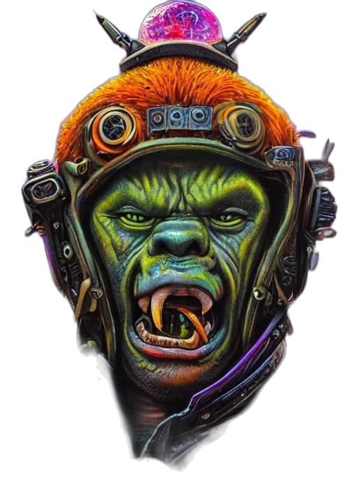 face, mask, staff, creature transparent PNG cut-out