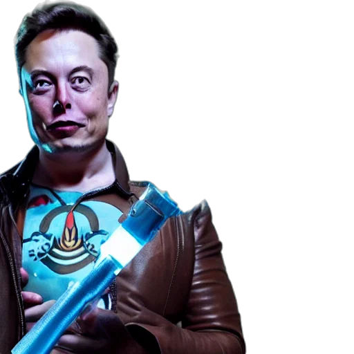 robot, staff, face, jacket, concept art, cyberpunk, elon, musk transparent PNG cut-out