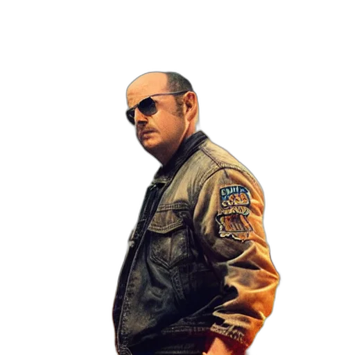jacket, weapon, staff, face transparent PNG cut-out