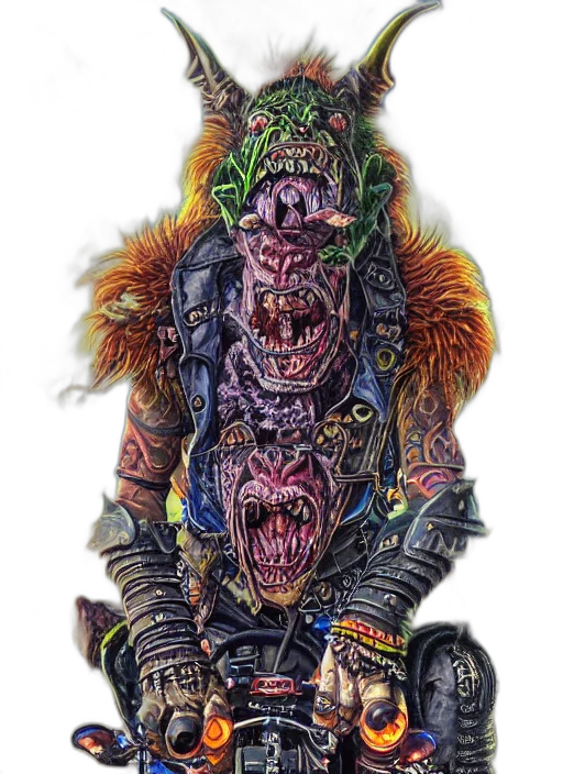 creature, mask, face, staff, concept art, comic book art, fantasy art, cyberpunk transparent PNG cut-out