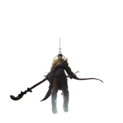 staff, sword, creature, weapon, concept art, fantasy art, pixel art, 3d render transparent PNG cut-out
