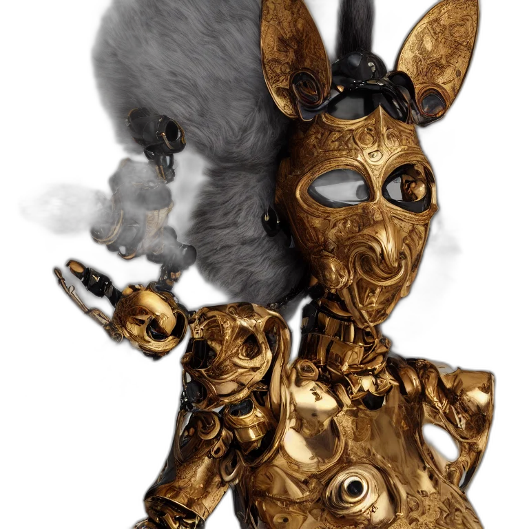 mask, robot, animal, concept art, fantasy art, 3d render, octane, render transparent PNG cut-out