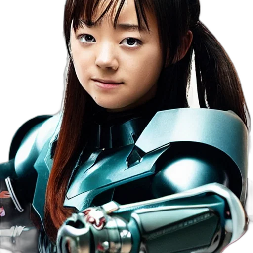 robot, face, weapon, photorealistic transparent PNG cut-out