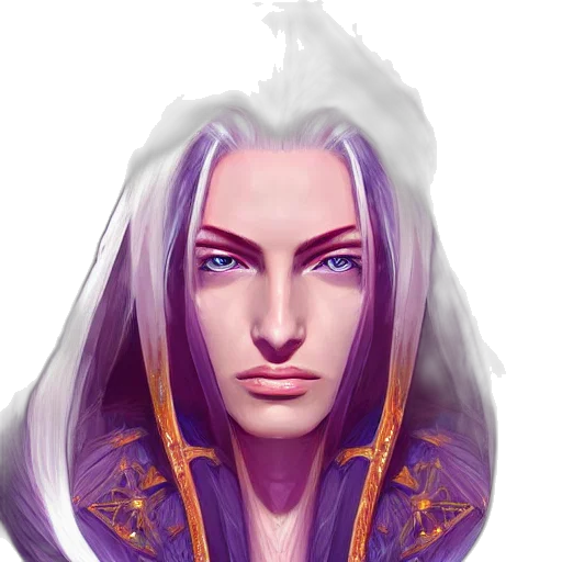 face, staff, hair, fantasy art transparent PNG cut-out