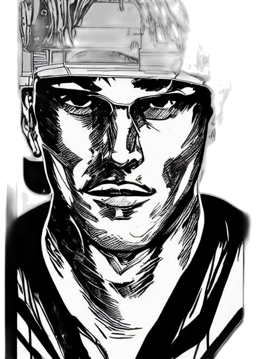 face, hat, comic book art, cartoon transparent PNG cut-out