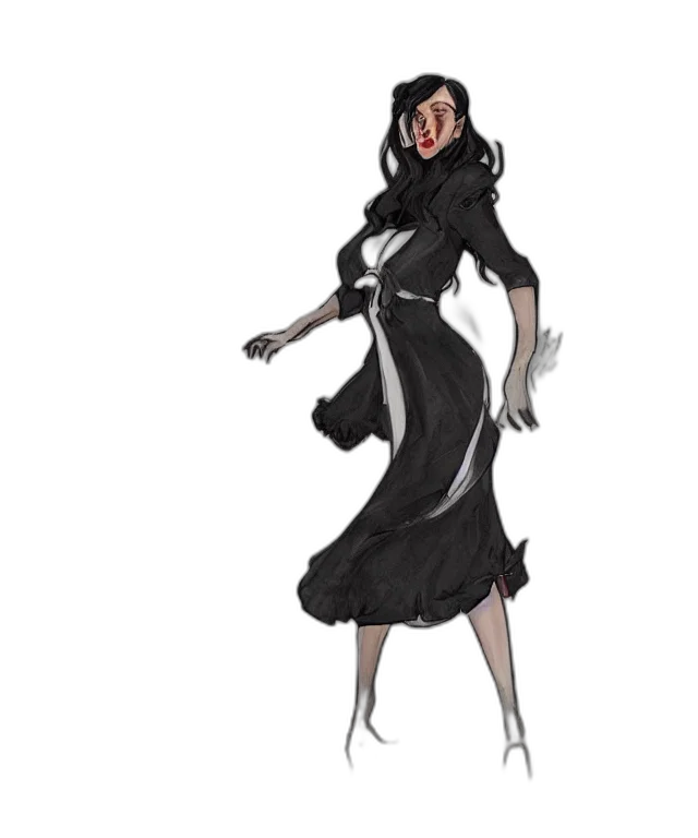 dress, staff, concept art, fantasy art transparent PNG cut-out