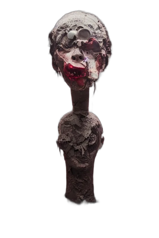 mask, staff, crown, face, concept art, 3d render, dark, morbid transparent PNG cut-out