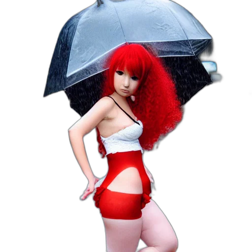 umbrella, dress, jacket, hair transparent PNG cut-out