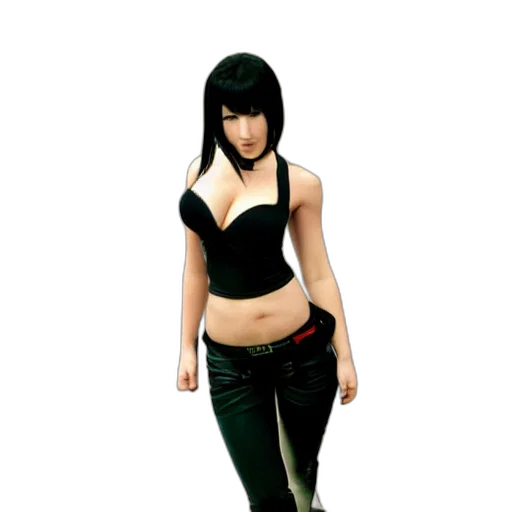 3d render, concept art, photorealistic, fantasy art, monochrome, green, dark, tifa transparent PNG cut-out