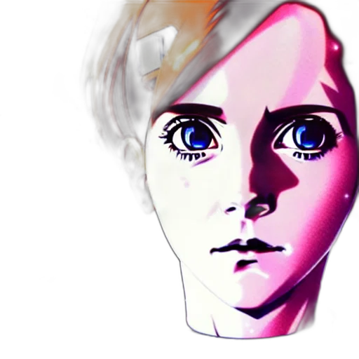 face, mask, robot, creature, vaporwave, cartoon, anime, 3d render transparent PNG cut-out