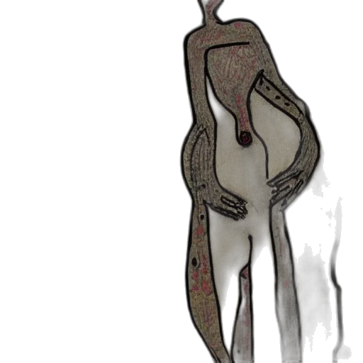 dress, staff, creature, mask transparent PNG cut-out