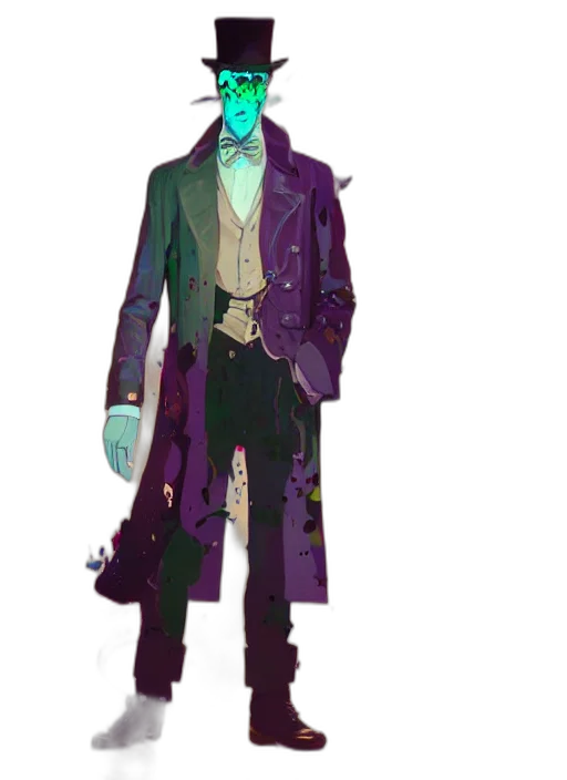 jacket, staff, mask, concept art transparent PNG cut-out