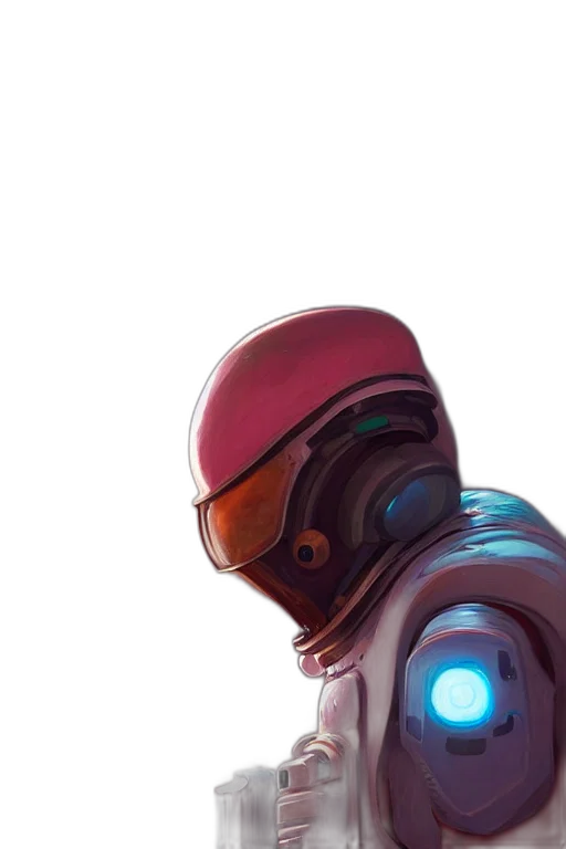 robot, face, mask, jacket transparent PNG cut-out