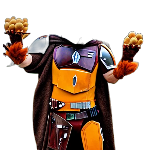 robot, staff, mask, animal, concept art, 3d render, cyberpunk, comic book art transparent PNG cut-out