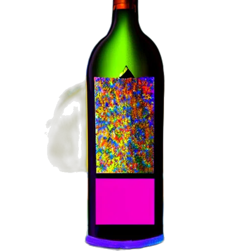 bottle, 3d render, pixel art, photorealistic, vaporwave, neon, colorful, prismatic transparent PNG cut-out