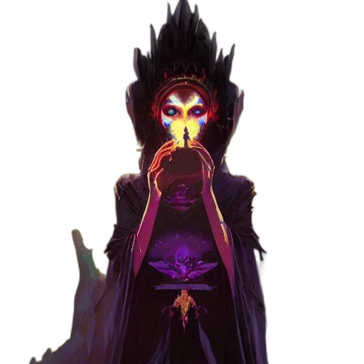staff, mask, crown, dress transparent PNG cut-out