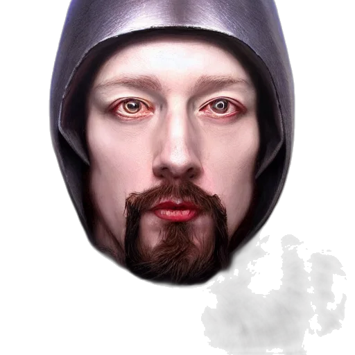 face, mask, robot, hat, photorealistic, concept art, fantasy art, watercolor transparent PNG cut-out